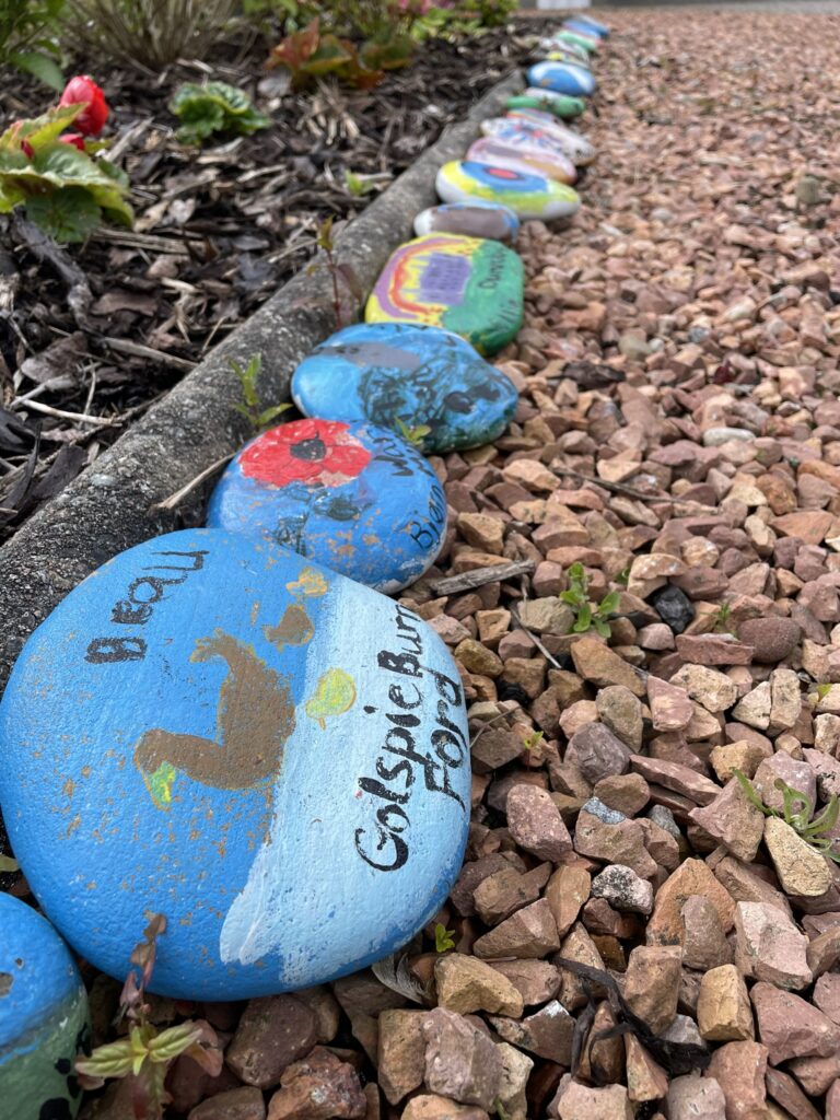 Golspie, 16th June 2024. Rock decorations at the station